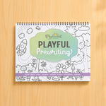 Playful Prewriting book by Meadowlark on a wooden surface